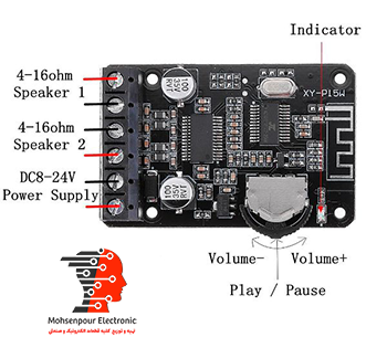 ماژول آمپلی فایر صوتی استریو بلوتوث دار XY-AP15  2×20W