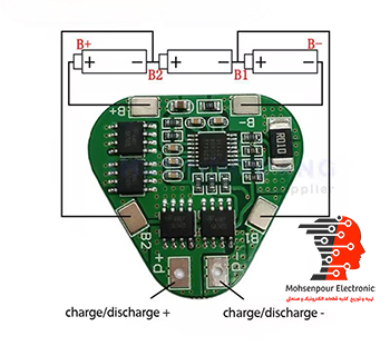 ماژول مثلثی شارژر باطری لیتیومی 3سل 8آمپر مدل  HX-3S-03