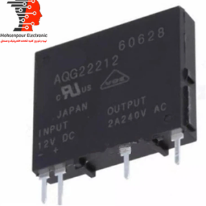 رله(SSR) باریک شانه ای 12 ولت 2 آمپر 4 پایه کد AQG22212