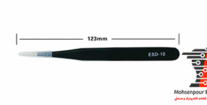 پنس آنتی استاتیک سر صاف نوک تیز وتوس VETUS مدل ESD-10