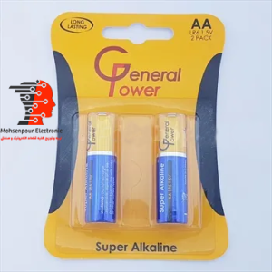 باطری قلمی جنرال پاور 2 عددی سوپر آلکالاین AA مدل General Power