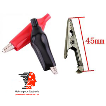 گیره سوسماری روکش دار بزرگ (2 عددی) قرمز و مشکی 50mm