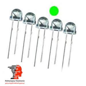 LED  کلاهی دوچیپ(چیپ بزرگ) سبز 5mm