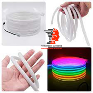 LED(ال ای دی) RGB ریسه نواری نئون فلکسی برنامه پذیر، حساس به صدا و رونده 12V فول