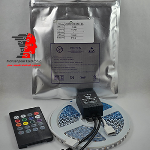 LED RGB 12V ریسه نواری 5متری عرض 0.5cm با ریموت(کنترلر) حالت موزیک