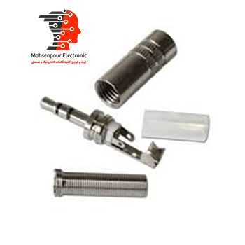 فیش 2 خط صاف نری استریو جک(AUX) 3.5MM فلزی رنگ نقره ای