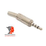 فیش 3 خط صاف هندزفری نری استریو جک(AUX) 3.5MM فلزی رنگ نقره ای
