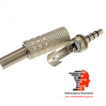 فیش 3 خط صاف هندزفری نری استریو جک(AUX) 3.5MM فلزی رنگ نقره ای