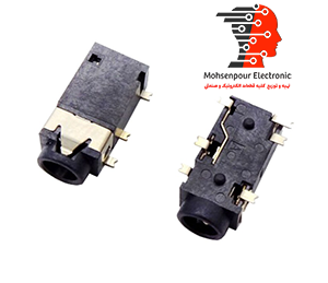 جک مادگی خوابیده استریو روبردی 6پایه(6PIN) (AUX) SMD 3.5MM