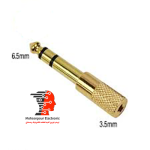 تبدیل جک(AUX) مادگی استریو 3.5MM به فیش بنون 6.5MM استریو  فلزی(مبدل کوچک به بزرگ)