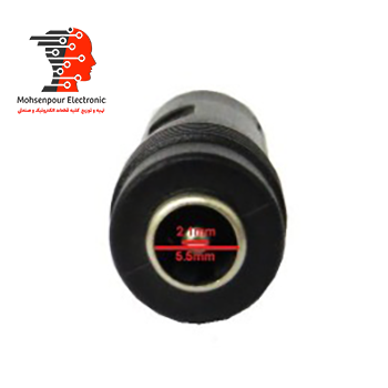 تبدیل(مبدل)جک مادگی آداپتور استاندارد 2.1MM×5.5MM به فیش(AUX)نری 2.5MM مونو پلاستیکی