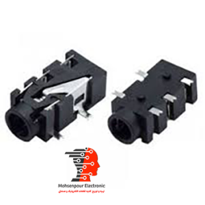 جک مادگی خوابیده استریو روبردی 5پایه(5PIN) (AUX) SMD 3.5MM نقره ای