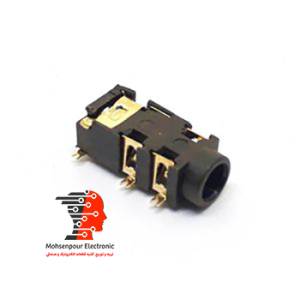جک مادگی خوابیده استریو روبردی 5پایه(5PIN) (AUX) SMD 3.5MM طلایی