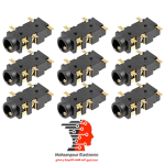 جک مادگی خوابیده استریو روبردی 5پایه(5PIN) (AUX) SMD 3.5MM طلایی