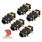 جک مادگی خوابیده استریو روبردی 5پایه(5PIN) (AUX) SMD 3.5MM طلایی