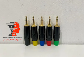 فیش 2 خط  نری استریو جک(AUX) 3.5MM فلزی حرفه ای کابل خور
